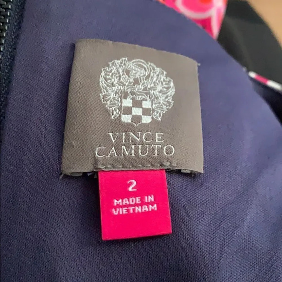 Vince Camuto navy/pinks stretch lined shift dress - Picture 7 of 7
